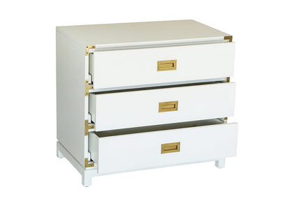Small Carlyle Campaign Dresser in White by Ave Home