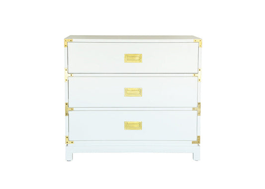 Small Carlyle Campaign Dresser in White by Ave Home