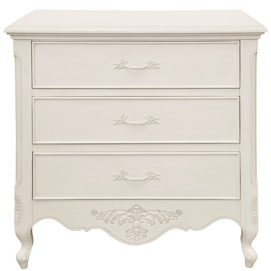 Carmen Small Chest – 3 Drawer in Country French White | Free Shipping