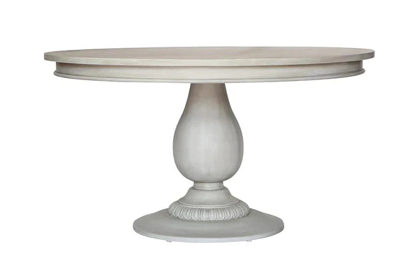 Charlotte Pedestal Dining Table -Aged French Grey by AVE Home