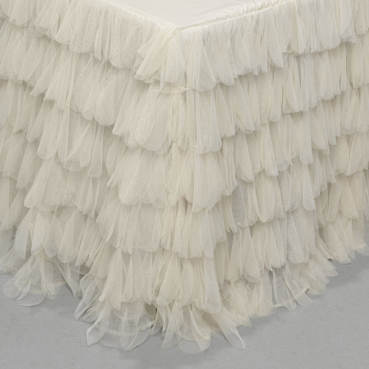 Chichi Ivory 20" Cascading Tulle Petal Bedskirt