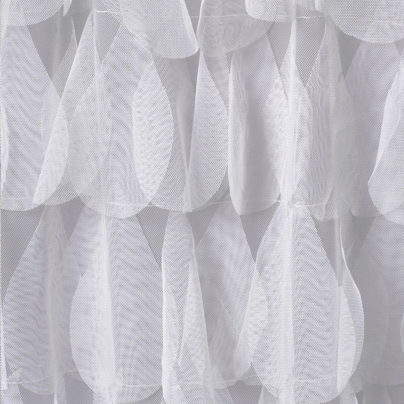 Chichi Ivory Cascading Tulle Petal Shower Curtain by Couture Dreams