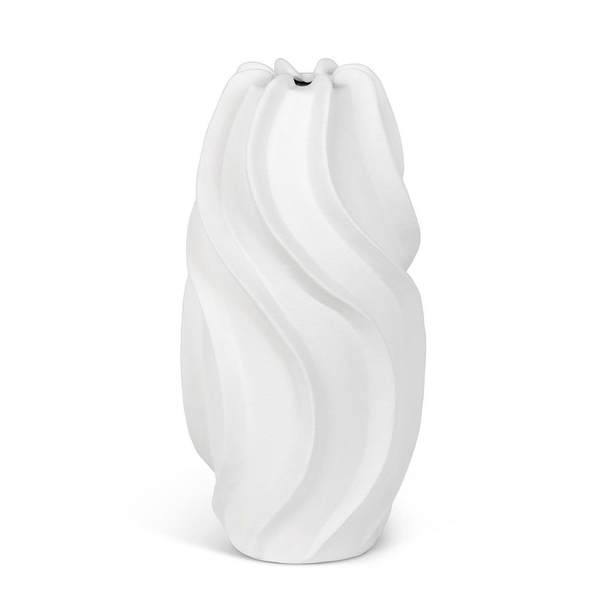 Wave Vase, Tall, Matte White