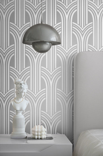 Deco 2 Arches Geometric Unpasted Wallpaper