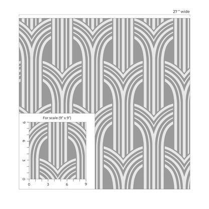 Deco 2 Arches Geometric Unpasted Wallpaper