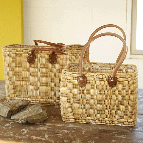 Simple Long Handled Tote with Round Handles