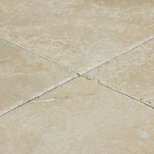 Denizli Beige Travertine Brushed and Chiseled Floor and Wall Tile - Livfloors Collection