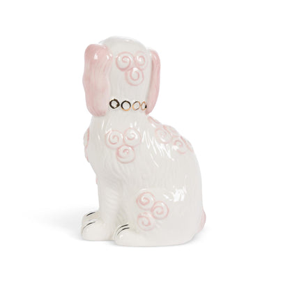 Porcelain Staffordshire Dogs Figurines, Pink, Set of 2