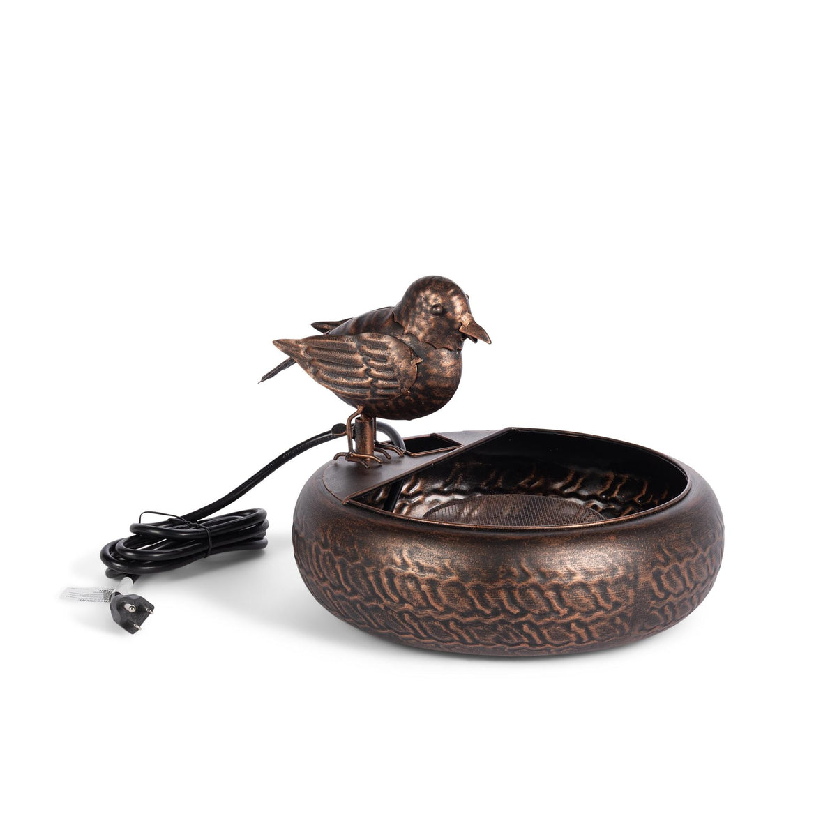 Folk Art Little Bird Fountain, Black Bronze