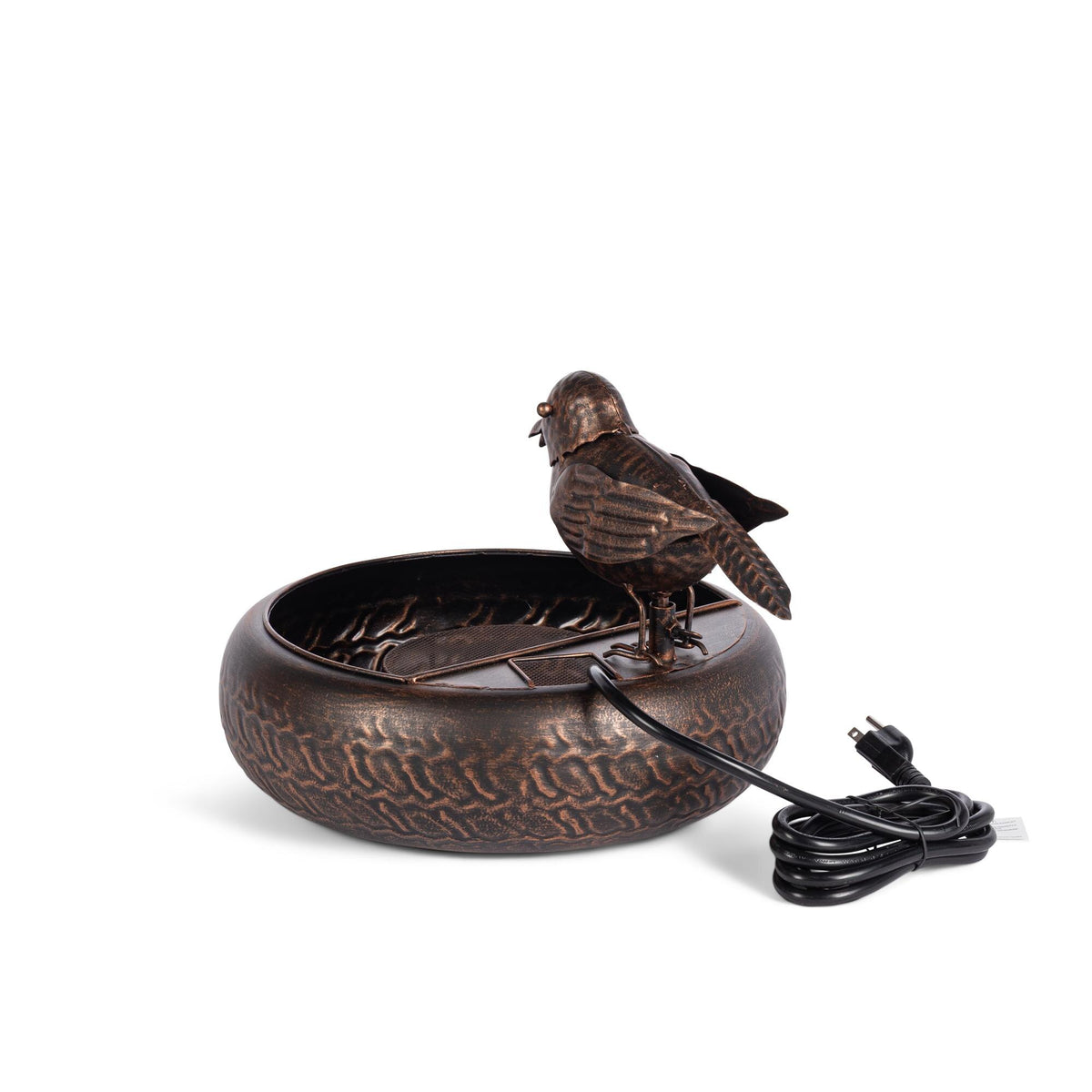 Folk Art Little Bird Fountain, Black Bronze