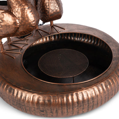 Folk Art Duck Fountain, Antiqued Copper