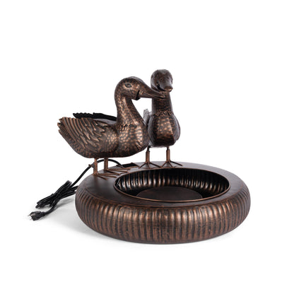 Folk Art Duck Fountain, Black Bronze