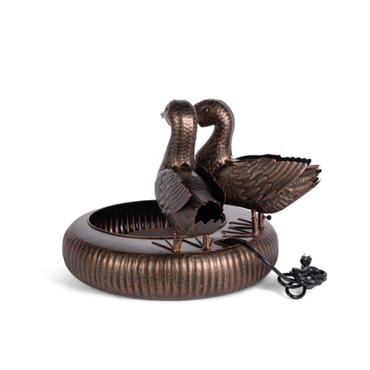 Folk Art Duck Fountain, Black Bronze
