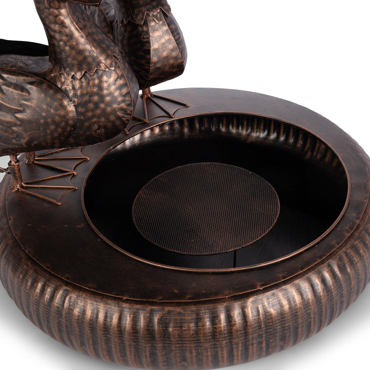 Folk Art Duck Fountain, Black Bronze