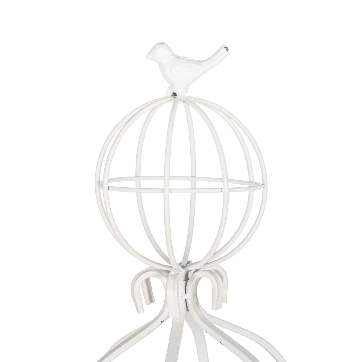 Fleur-de-Lis Planter Obelisk, Large, Antiqued White