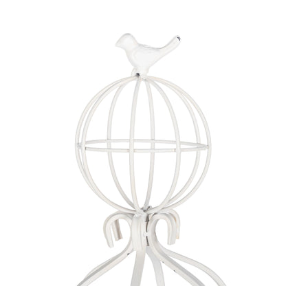 Fleur-de-Lis Planter Obelisk, Large, Antiqued White