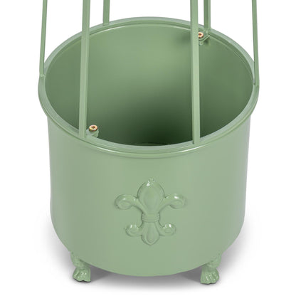 Fleur-de-Lis Planter Obelisk, Small, Soft Garden Green