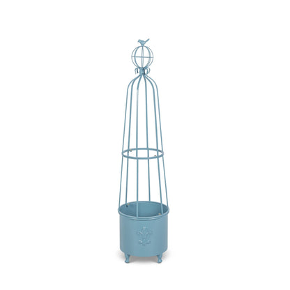 Fleur-de-Lis Planter Obelisk, Small, Provence Blue