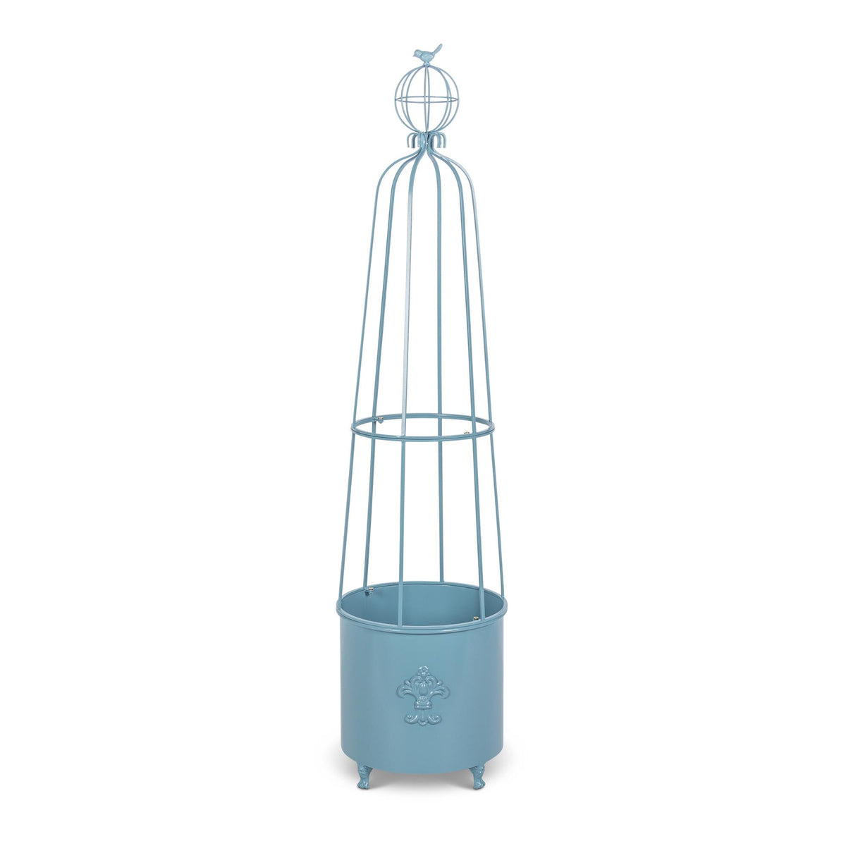 Fleur-de-Lis Planter Obelisk, Large, Provence Blue