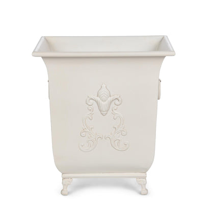 Grand Scroll Planter, Antiqued White