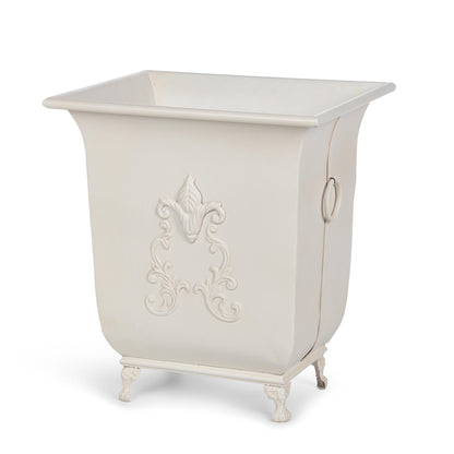Grand Scroll Planter, Antiqued White