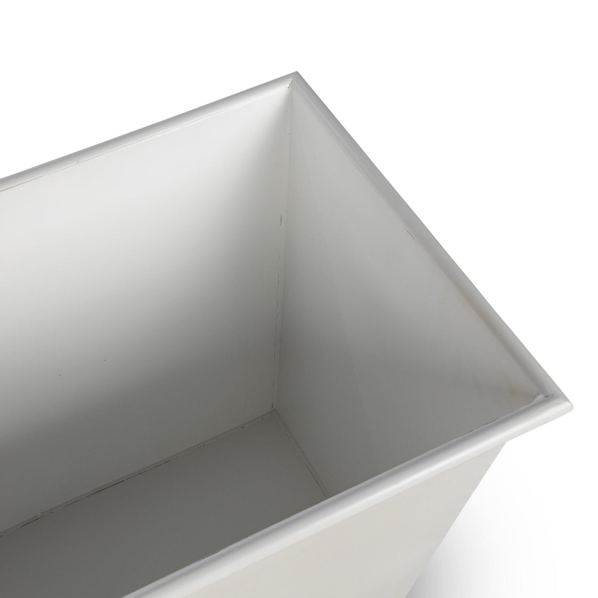 Grand Scroll Rectangular Planter, Antiqued White