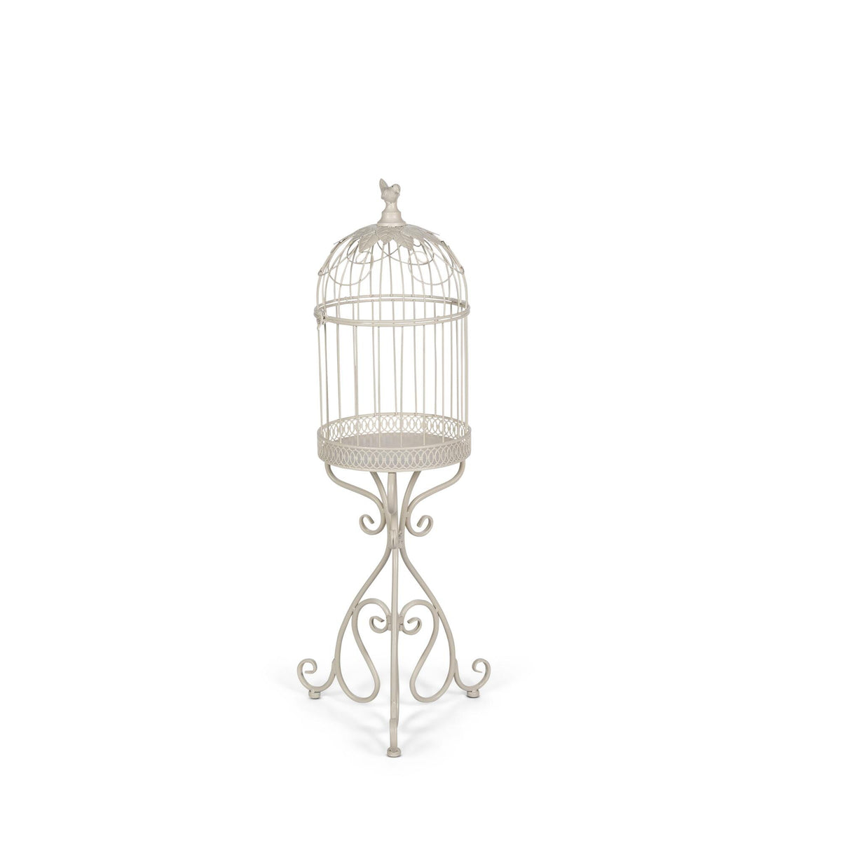 Scrollwork Birdcage Planters, Set of 2, Soft White