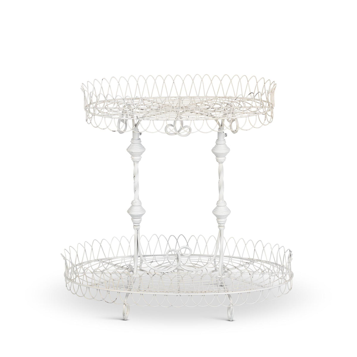 French Wire Stand, Antiqued White