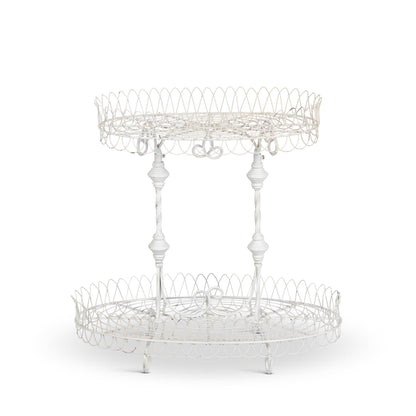 French Wire Stand, Antiqued White