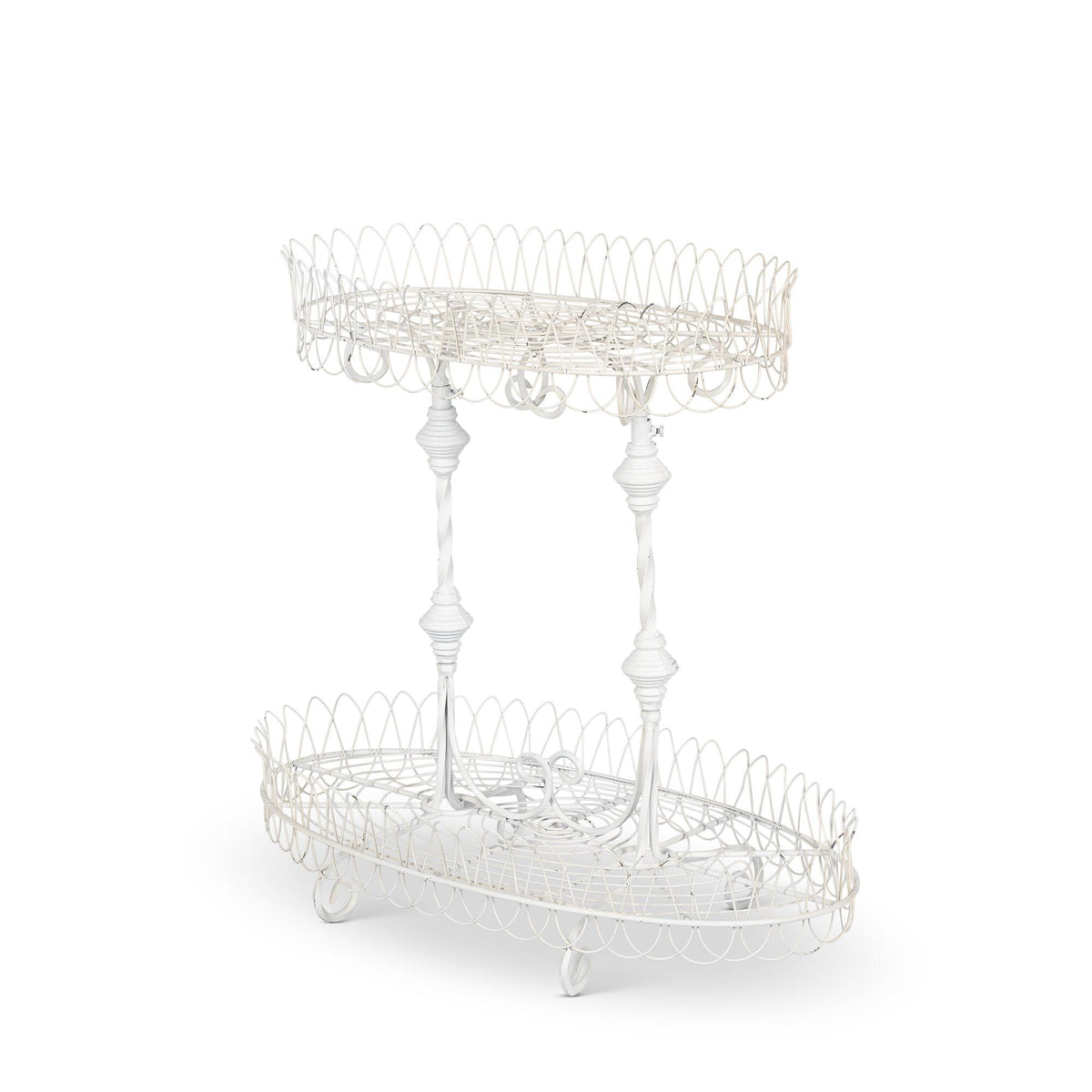 French Wire Stand, Antiqued White