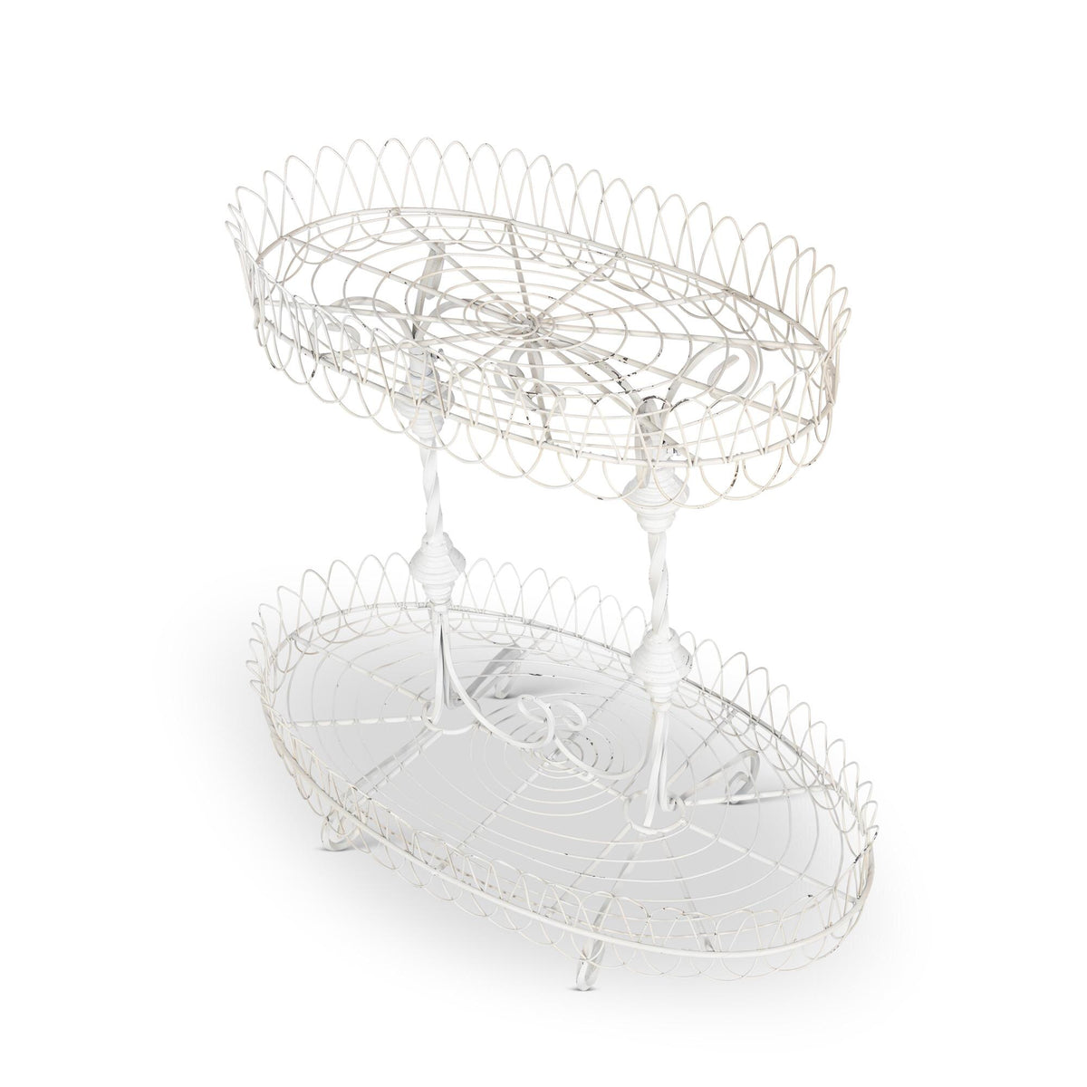 French Wire Stand, Antiqued White