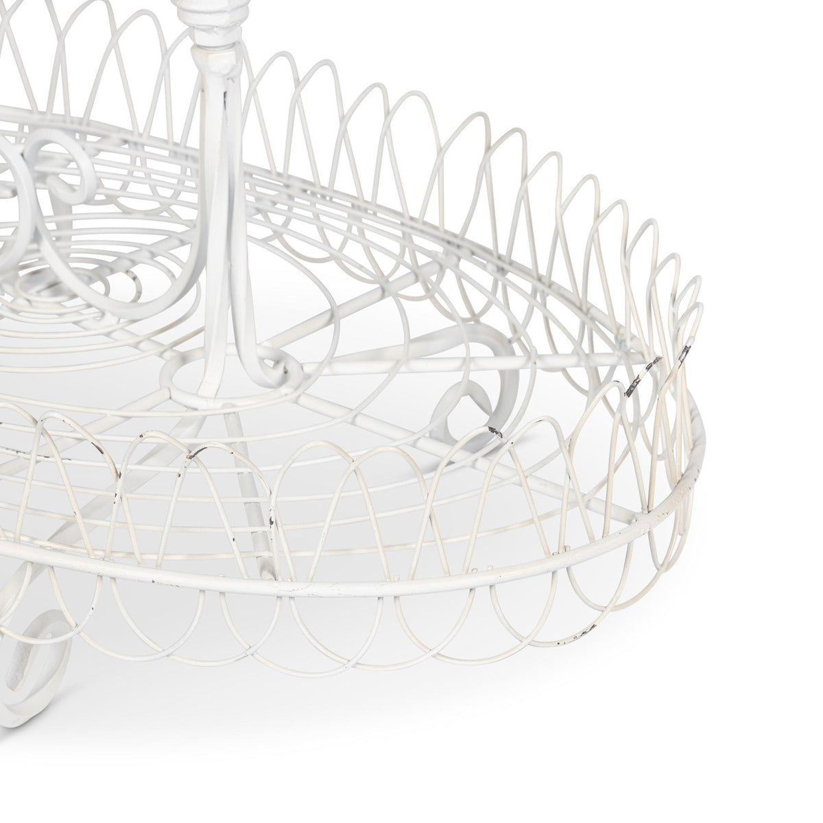 French Wire Stand, Antiqued White