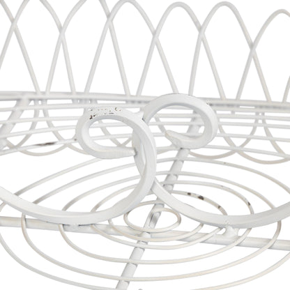 French Wire Stand, Antiqued White