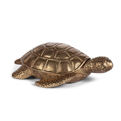 Turtle Trinket box, Antiqued Gold