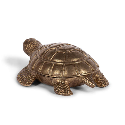Turtle Trinket box, Antiqued Gold