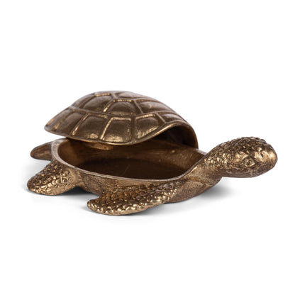 Turtle Trinket box, Antiqued Gold