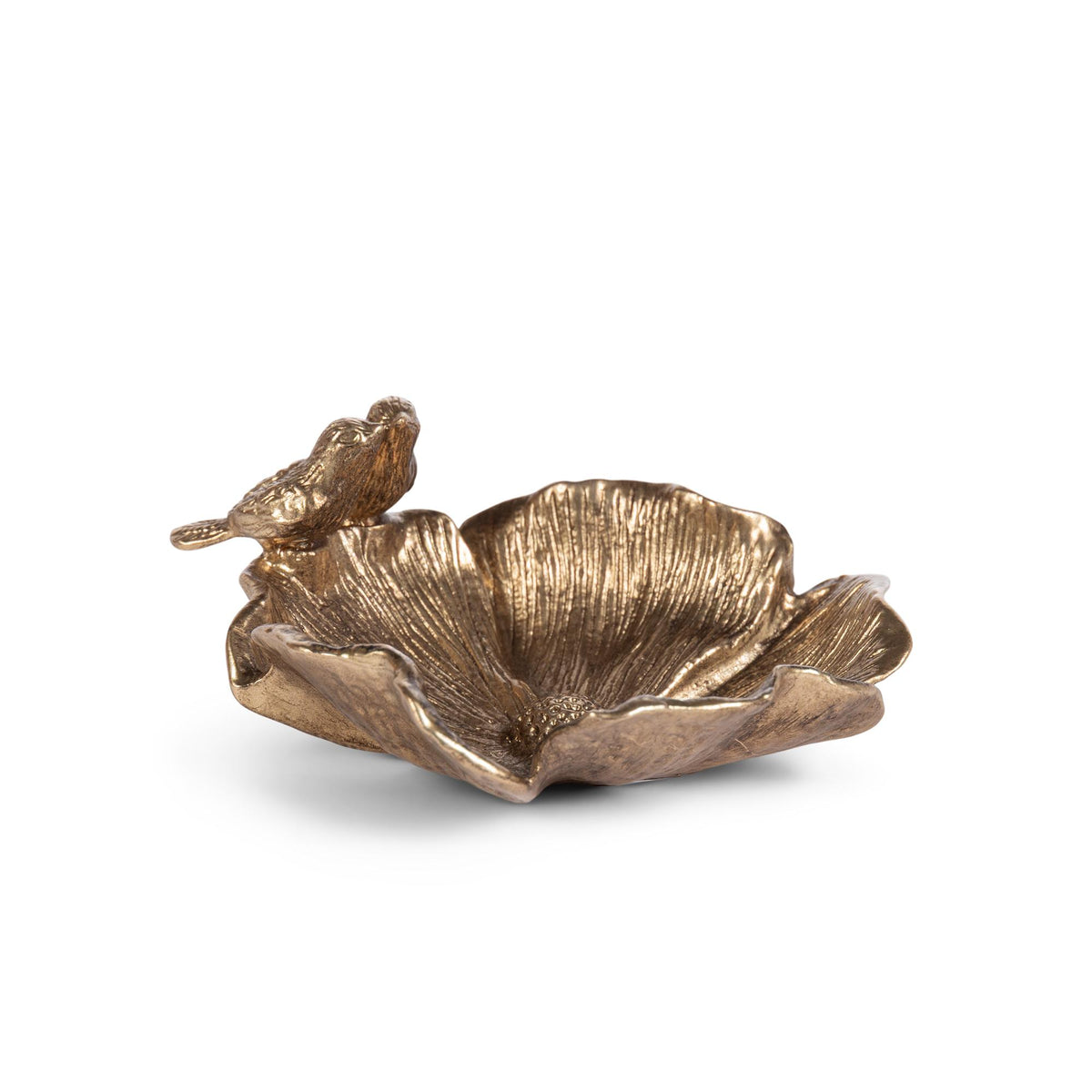 Lovebird & Bloom Dish, Antiqued Gold