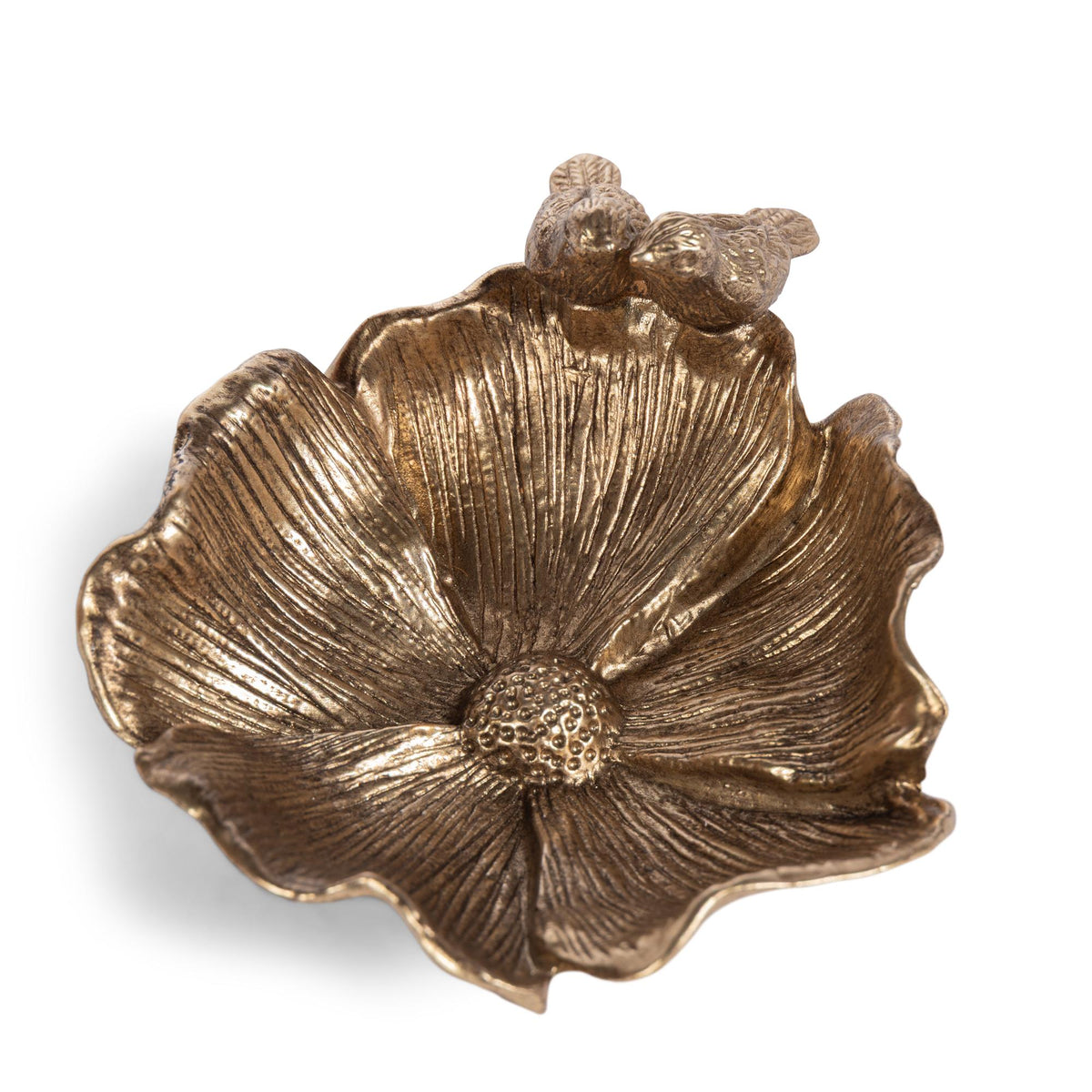Lovebird & Bloom Dish, Antiqued Gold
