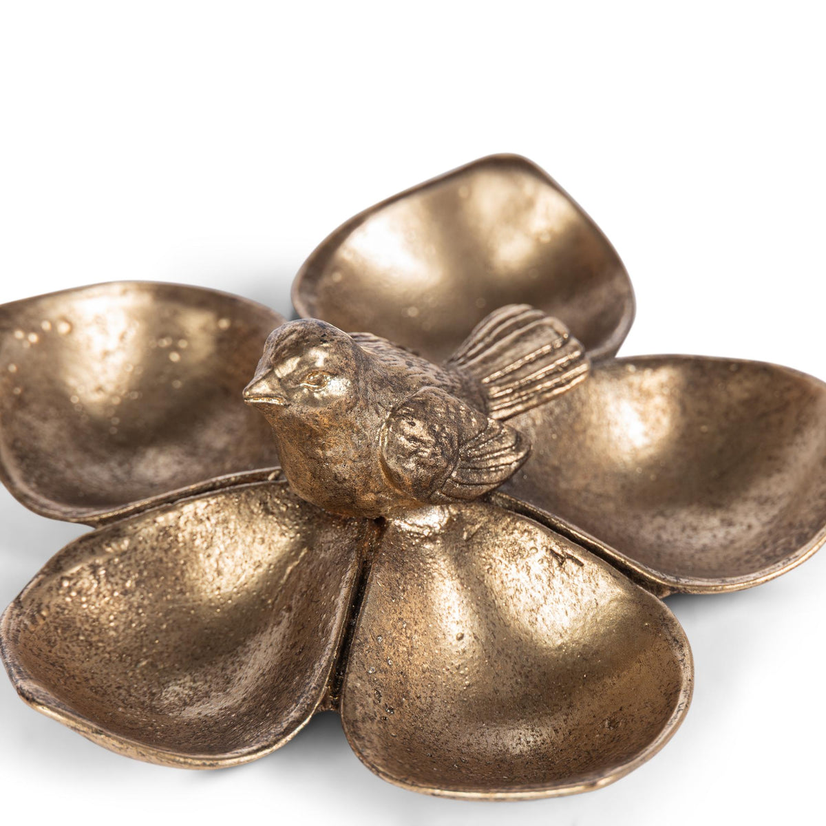 Petal & Perch Catch All, Antiqued Gold