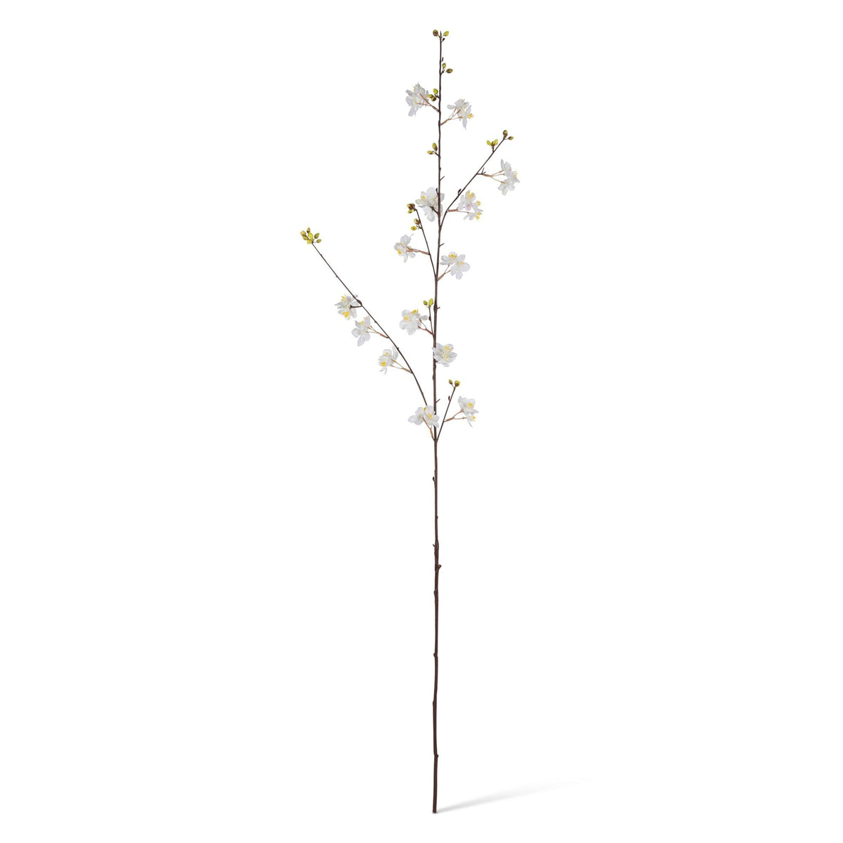 40.9" White New Growth Cherry Blossom Stem with Leaves