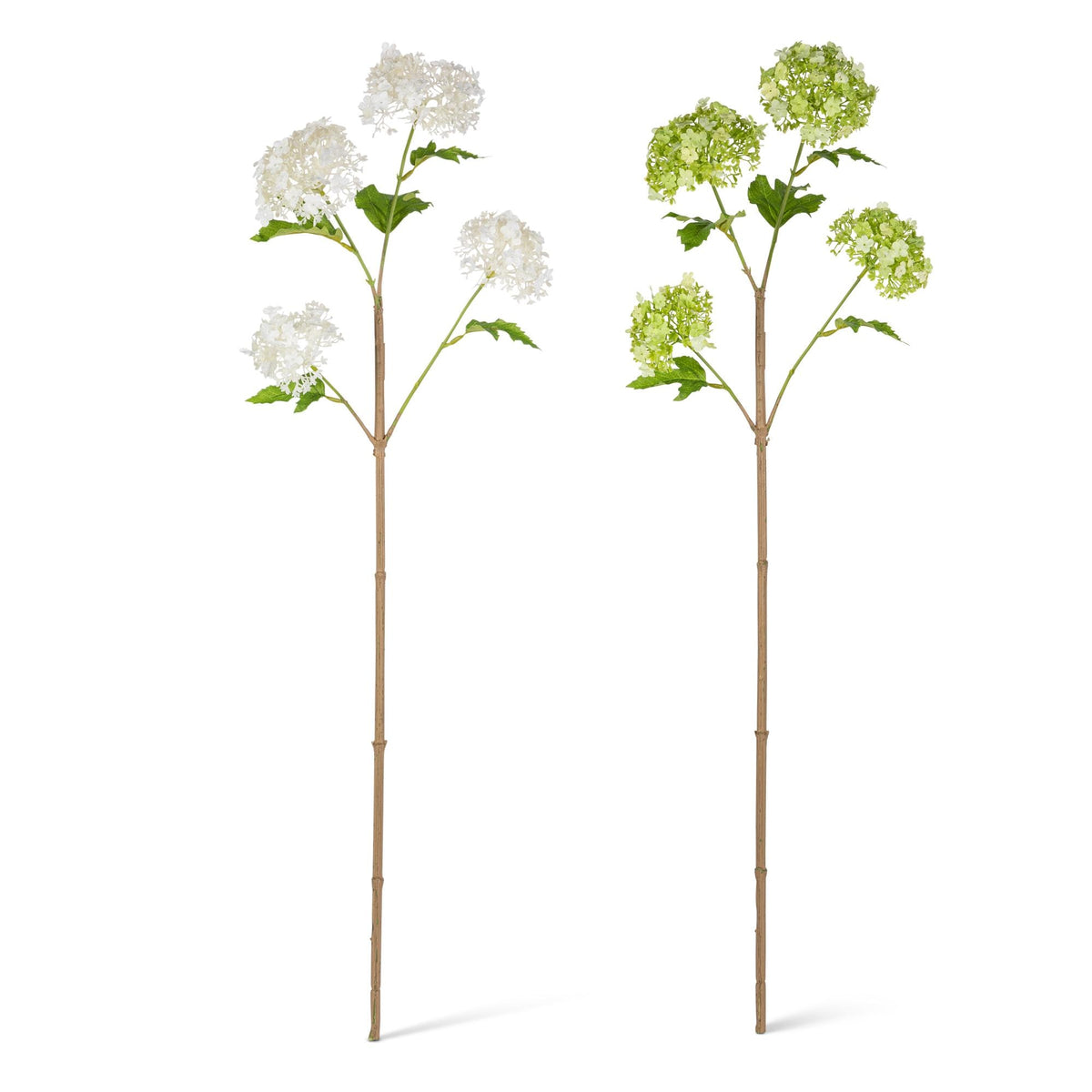 29.9" Snowball Floral Stem with 4 Blooms, 2 Asst