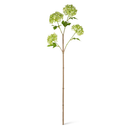 29.9" Snowball Floral Stem with 4 Blooms, 2 Asst