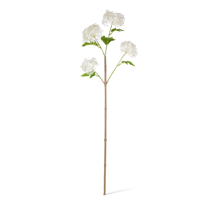 29.9" Snowball Floral Stem with 4 Blooms, 2 Asst