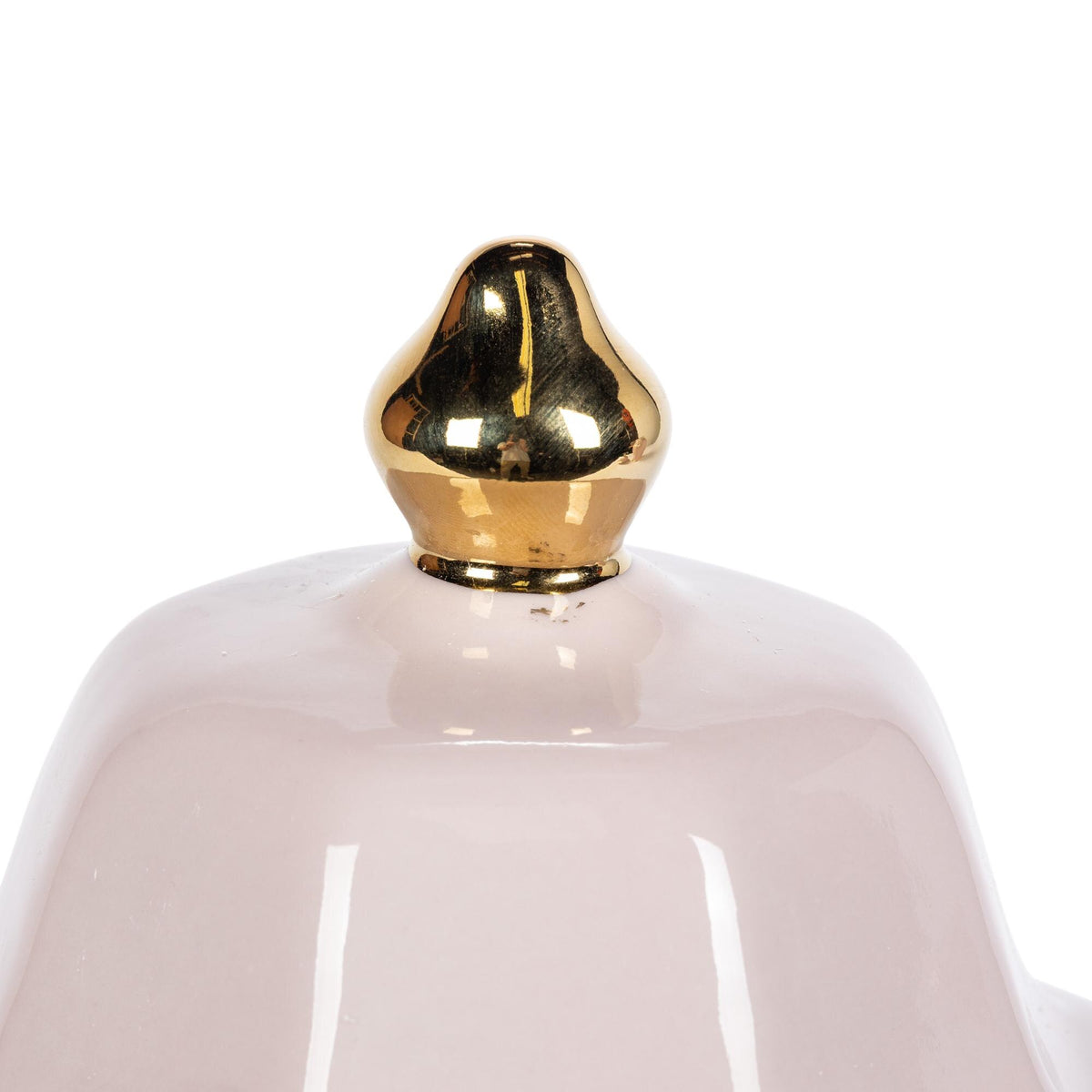Pink Hexagon Ceramic Jar with Gold Trim, Small