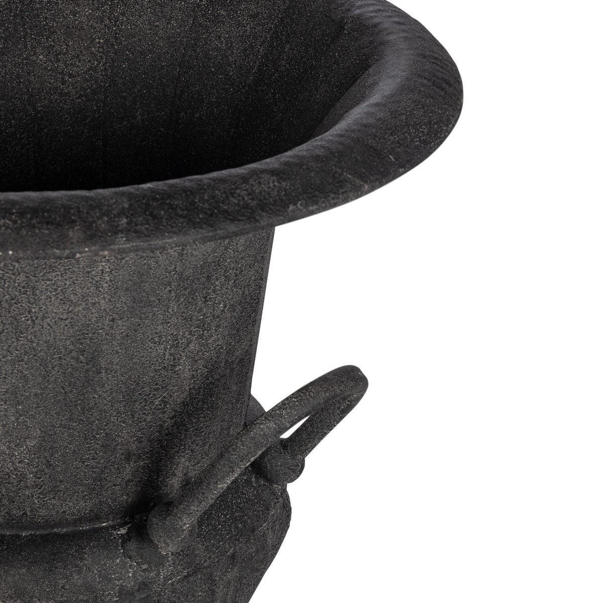 Fluted Metal Urn with Pedestal, Noir, 33"H