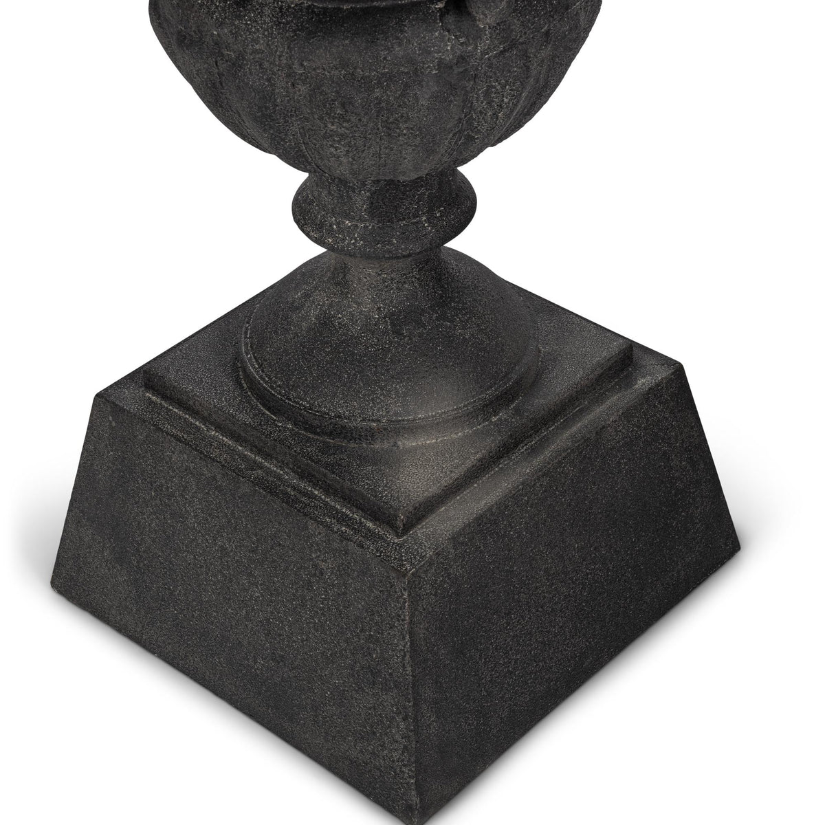 Fluted Metal Urn with Pedestal, Noir, 33"H