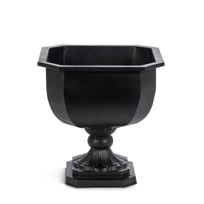Faceted Chalice Planter, Noir