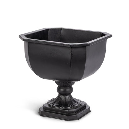 Faceted Chalice Planter, Noir