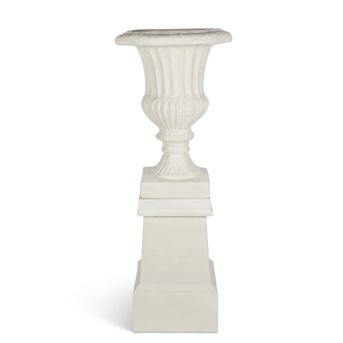 Tall Urn With Pedestal, Soft White, 55.5"H