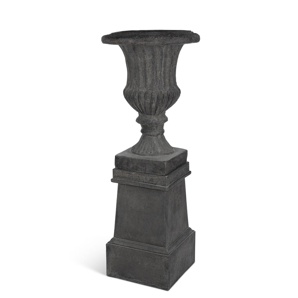 Tall Urn With Pedestal, Soft White, 55.5"H